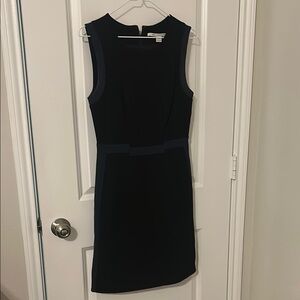 Diane von Furstenberg black/dark gray color block dress
